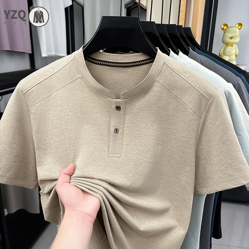 Mens Fashion Wear - 2026 Fashion Men's Henley Neck Tee