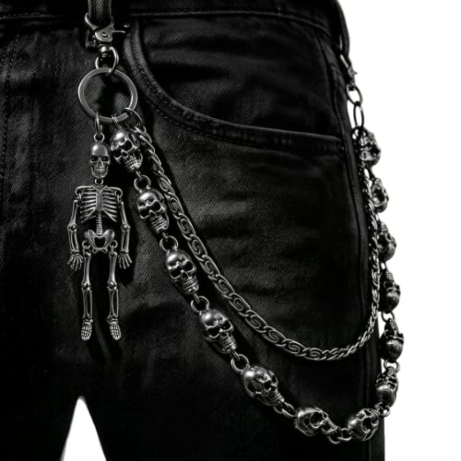 Jeans Pants Fashion Men - Skull Wallet Chain for Men, Gothic