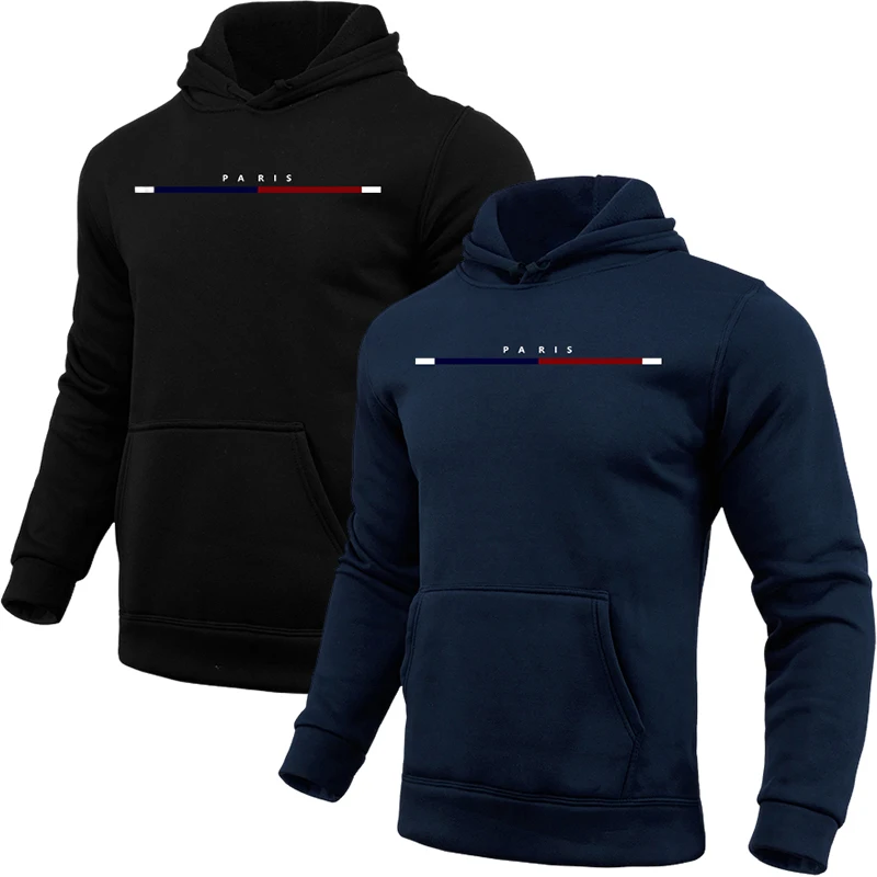 Paris Fashion Men - Men's Hooded Sweatshirts Solid Color Long