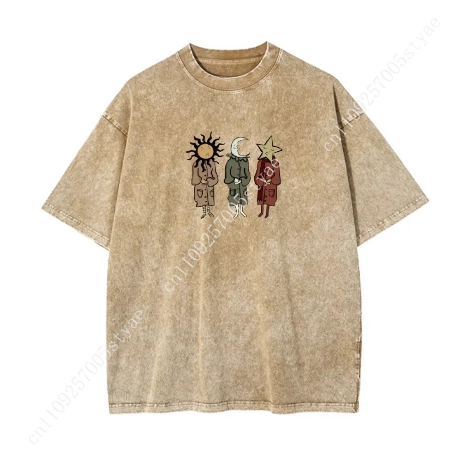 Graphic Tee Oversized - valentine shirts Sun Moon Star Character