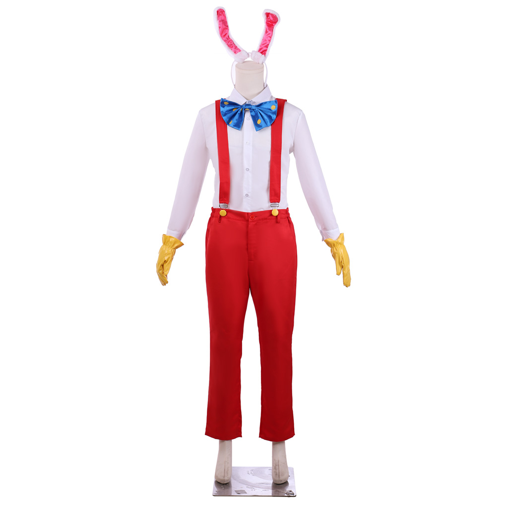 Mens Fashion Jumpsuit - Roger Rabbit Cosplay Costume Rabbit Red