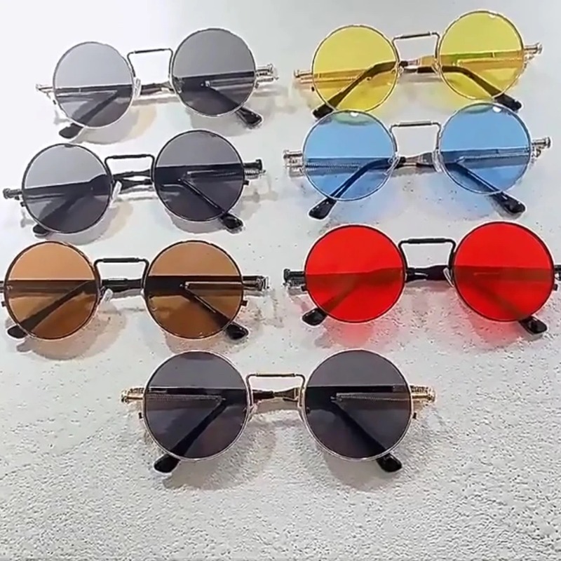 Men'S Fashion Glasses - Vintage Metal Frame Round Sunglasses Women