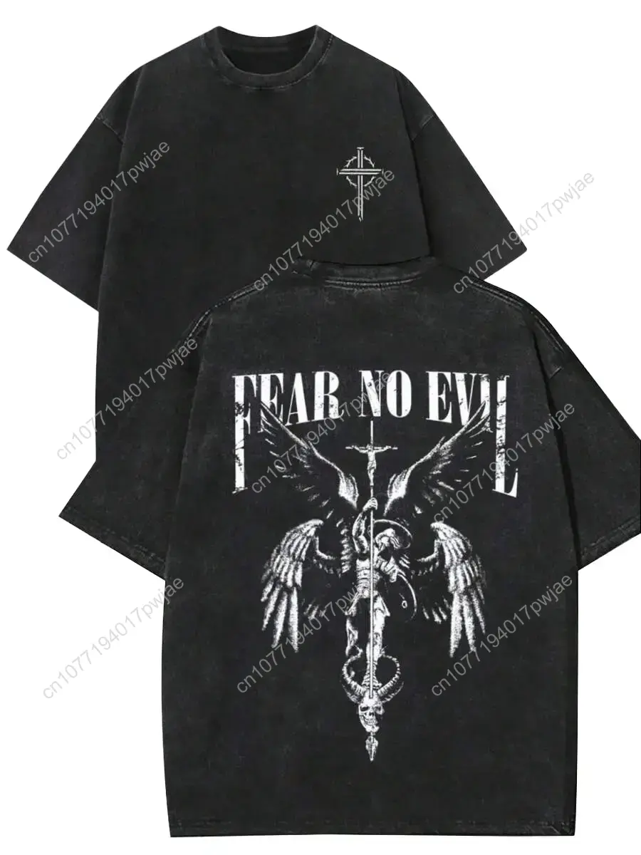 Graphic Tee Oversized - Retro Washed Black Oversized T-Shirt, Double-Sided