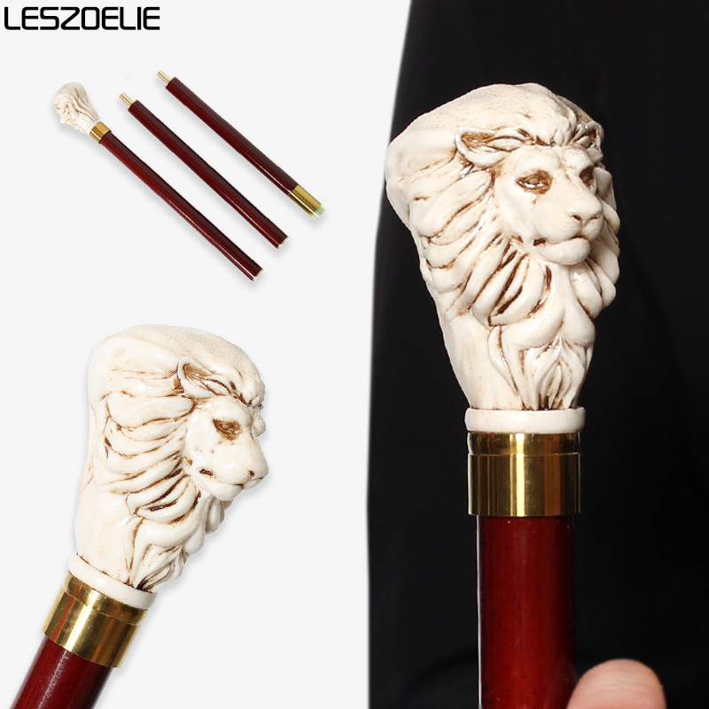 Men'S Fashion Tips - 93cm Lion-Head Walking Stick 3-Piece Red