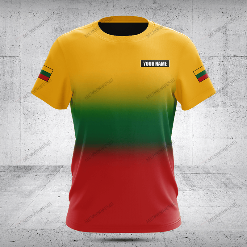 Graphic Tee Oversized - Custom Name Summer Casual Lithuania Flag