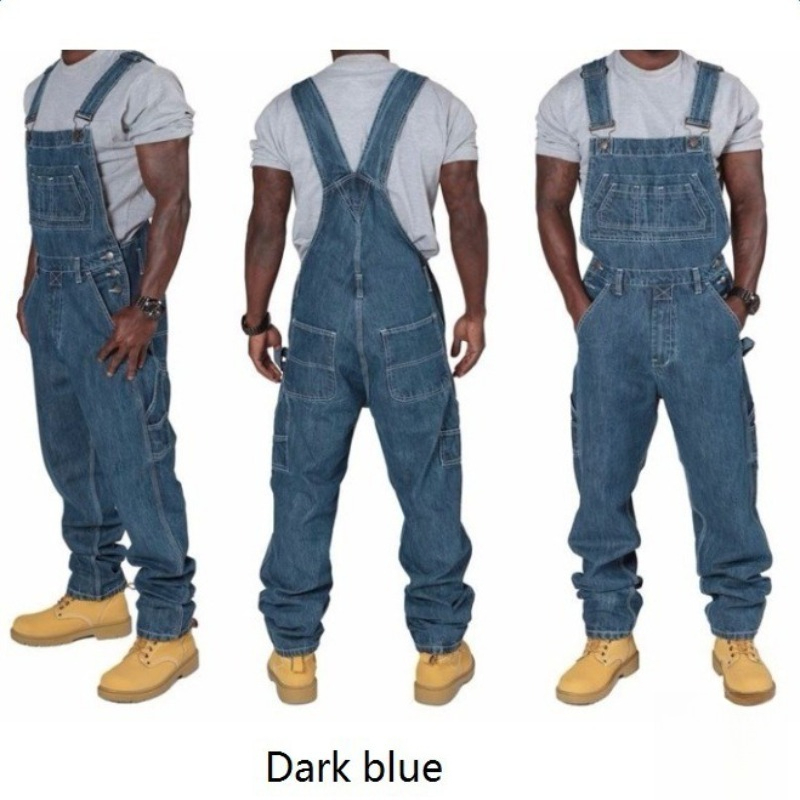 Men'S Fashion Overalls - Mens Ripped Denim Overalls with Suspenders
