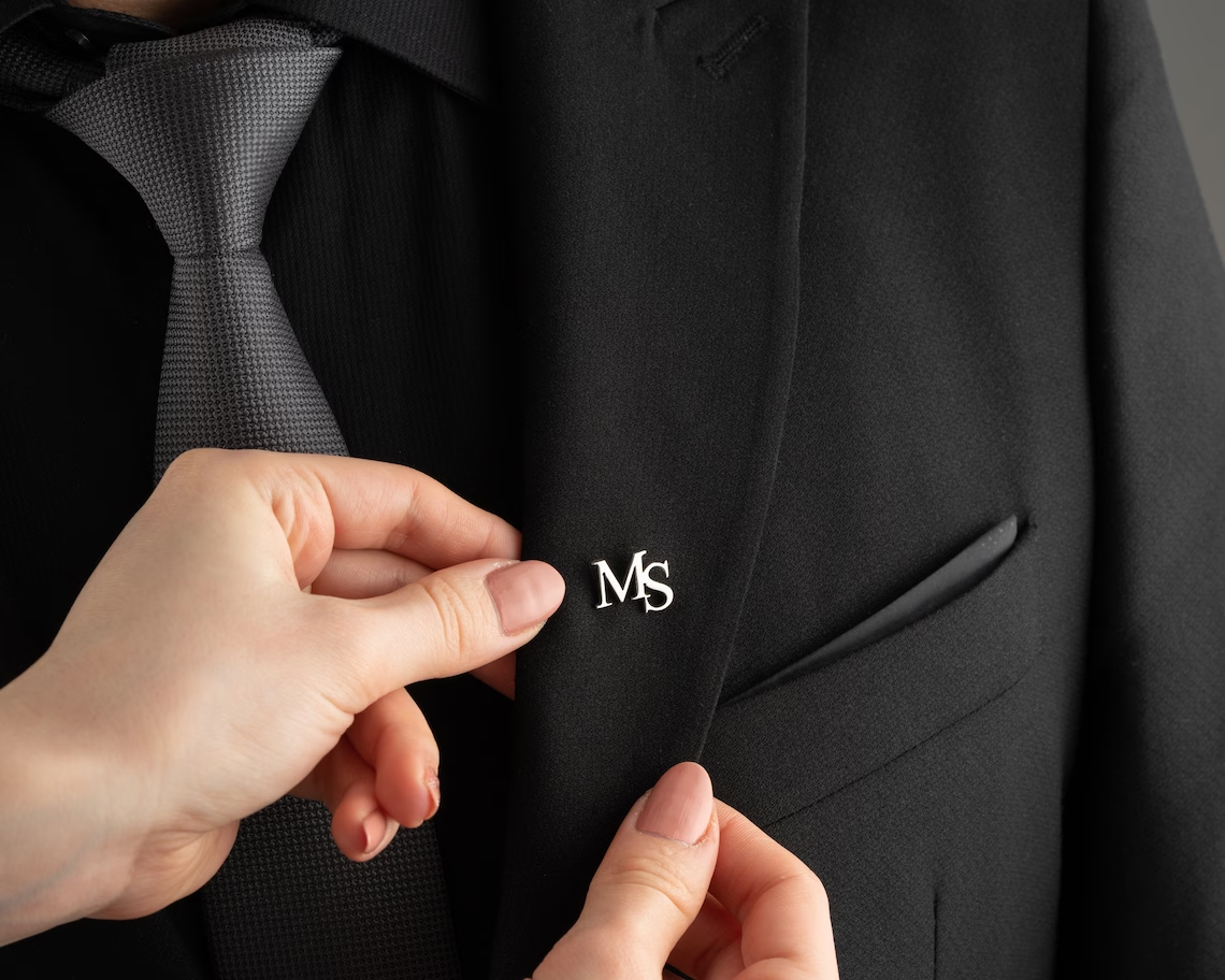 Men'S Fashion Labels - Personalized Initials Jacket Lapel Pin Unique