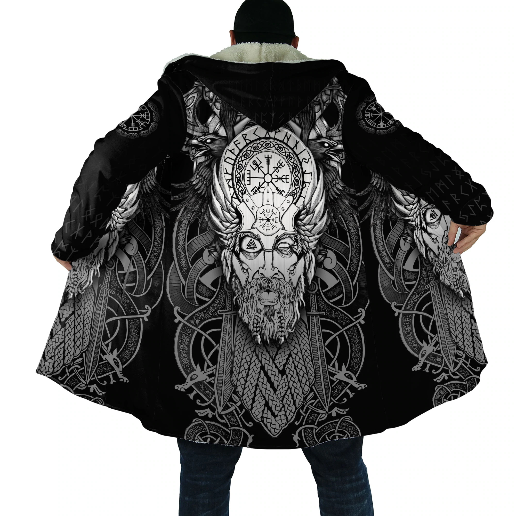 Men'S Fashion X - Winter Fashion Mens cloak Mjolnir Odin