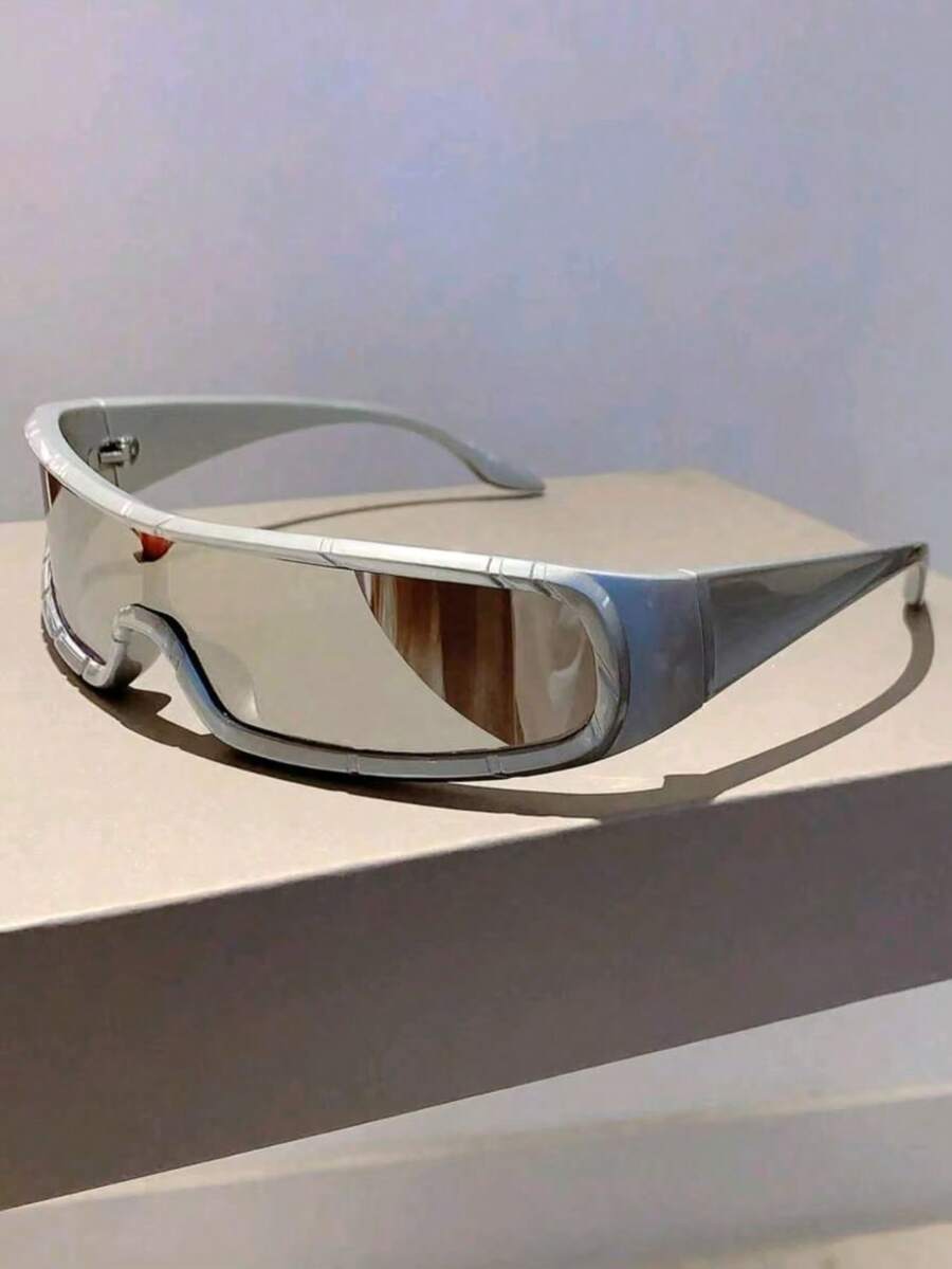Men'S Fashion Rimless Glasses - 1 Pair Y2K Futuristic Cyberpunk Style