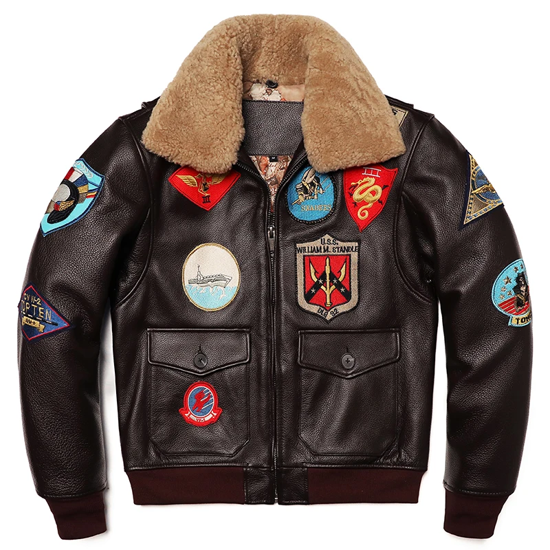 Men'S Fashion Leather Jacket - Military Clothing G1 Flight Jacket Thickening