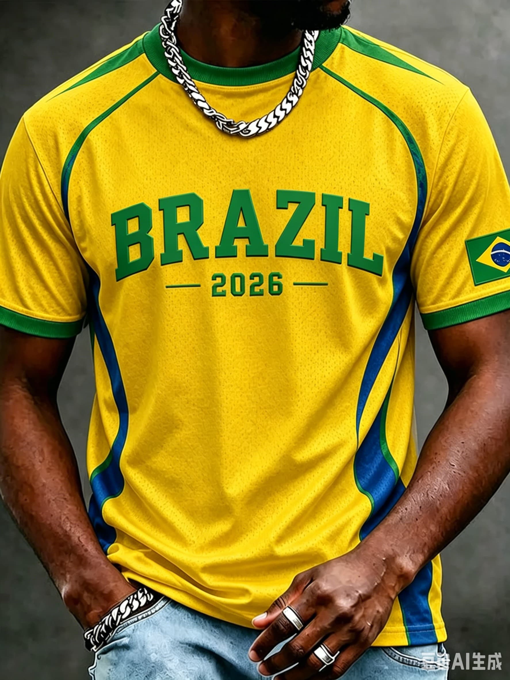Yellow Men'S Fashion - Men 2026 Brazil Team Soccer Jersey