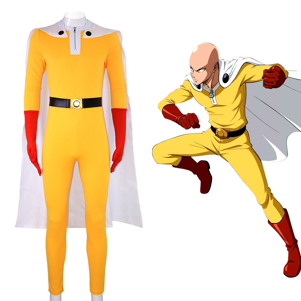 Mens Fashion Jumpsuit - One Punch Man Saitama Cosplay Costume