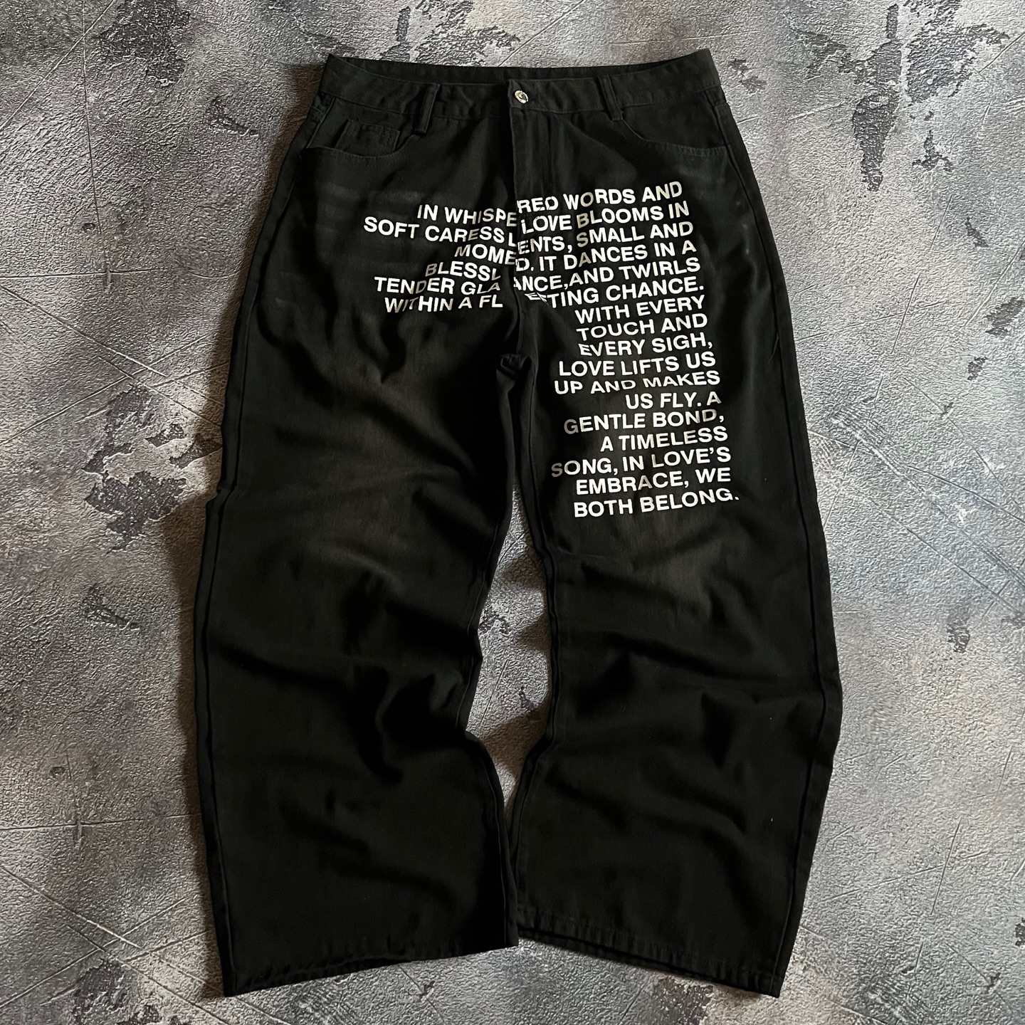 American Pattern Letter Jeans  - Mens Fashion Streetwear ulasan dan harga