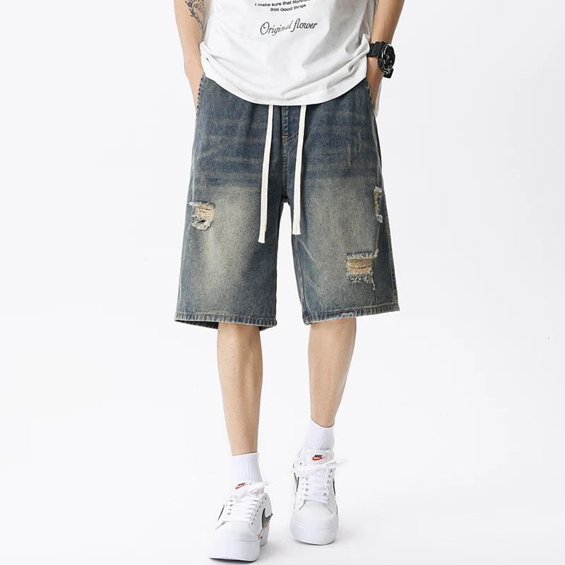 Summer Thin Denim Shorts Men's - Men'S Fashion Overalls ulasan dan harga