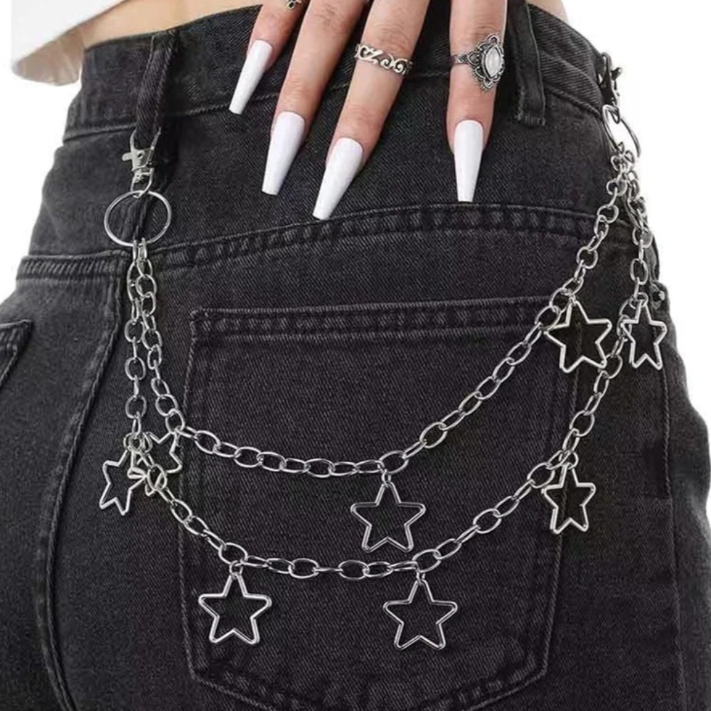 Punk Star Double Layer Waist C - Jeans Pants Fashion Men ulasan dan harga