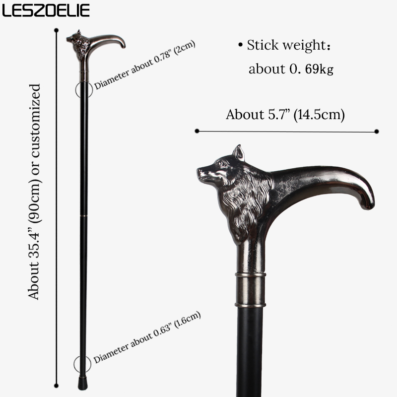 Wolf-Head Luxury Walking Stick - Men'S Fashion Tips ulasan dan harga