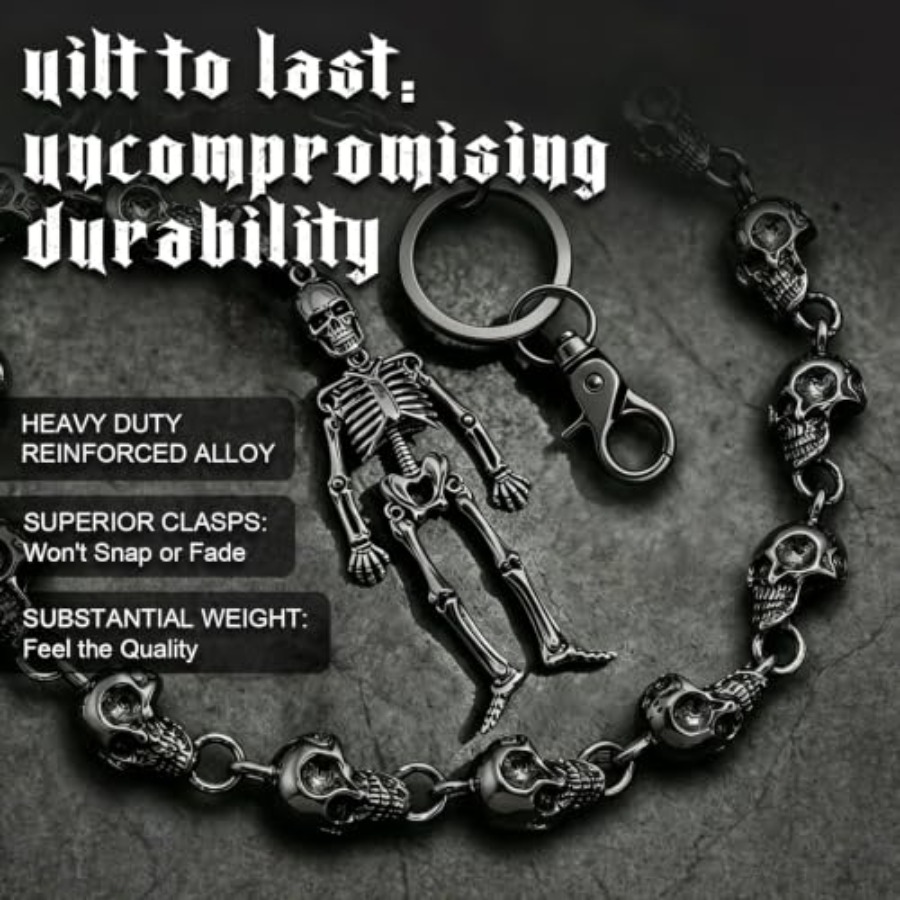 Skull Wallet Chain for Men, Go - Jeans Pants Fashion Men ulasan dan harga