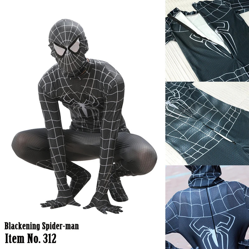 MARVEL Black Spider-man Costum - Mens Fashion Jumpsuit ulasan dan harga