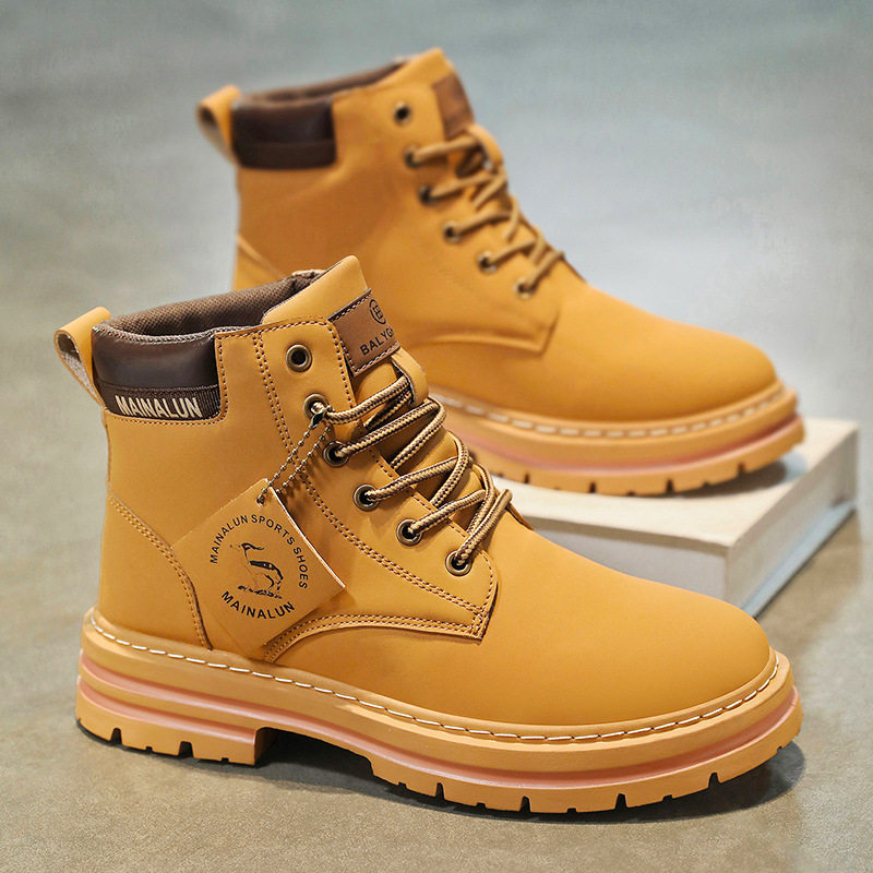 Classic Men High Top Boots Hig - Yellow Men'S Fashion ulasan dan harga