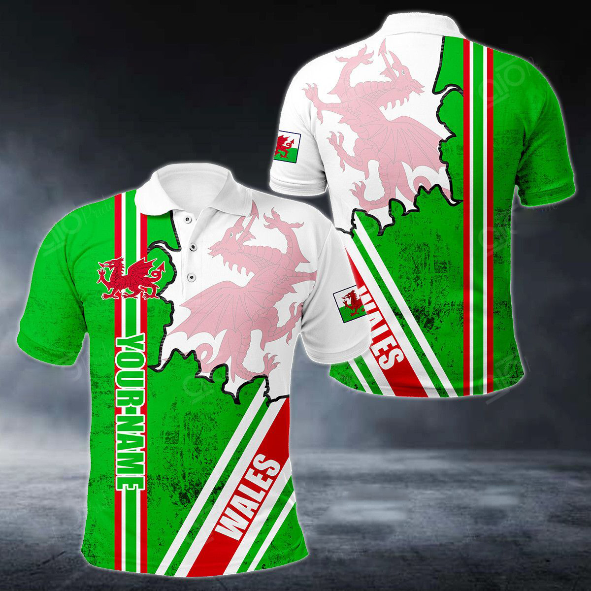 Custom Name Wales Flag Graphic - Graphic Tee Oversized ulasan dan harga