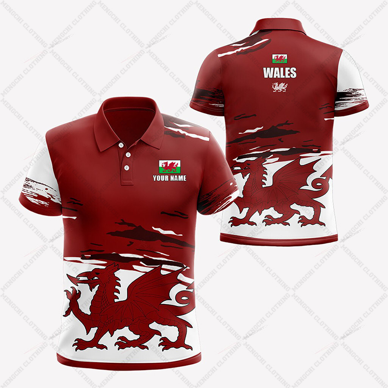 Custom Name Wales Flag Graphic - Graphic Tee Oversized ulasan dan harga