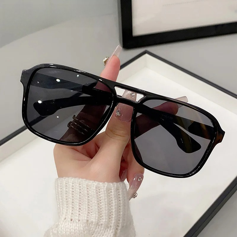 Square Double Bridges Sunglass - Yellow Men'S Fashion ulasan dan harga