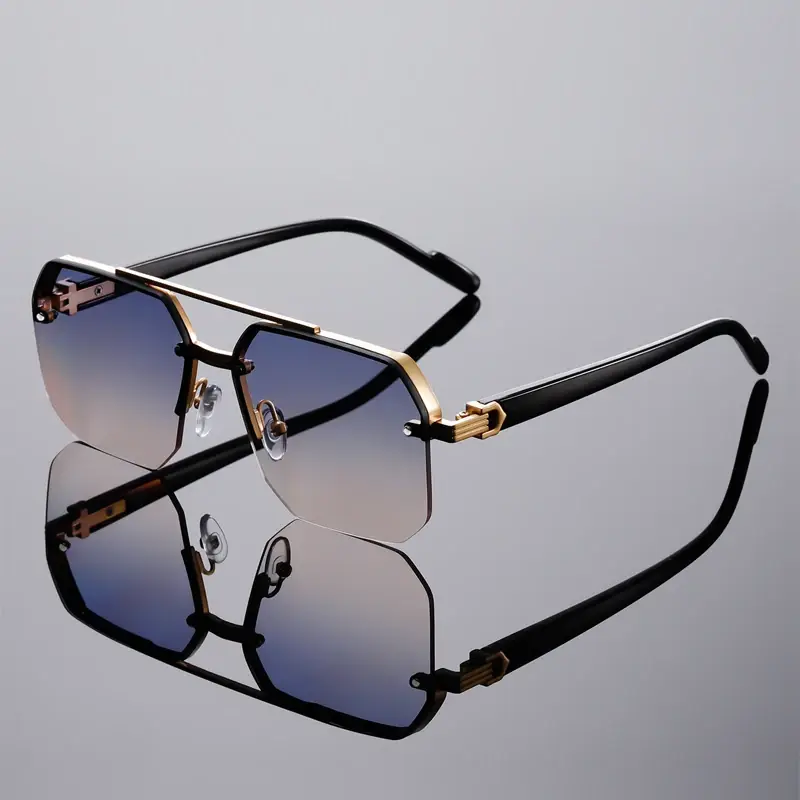 Fashion Square Semi-rimless Su - Men'S Fashion Rimless Glasses ulasan dan harga