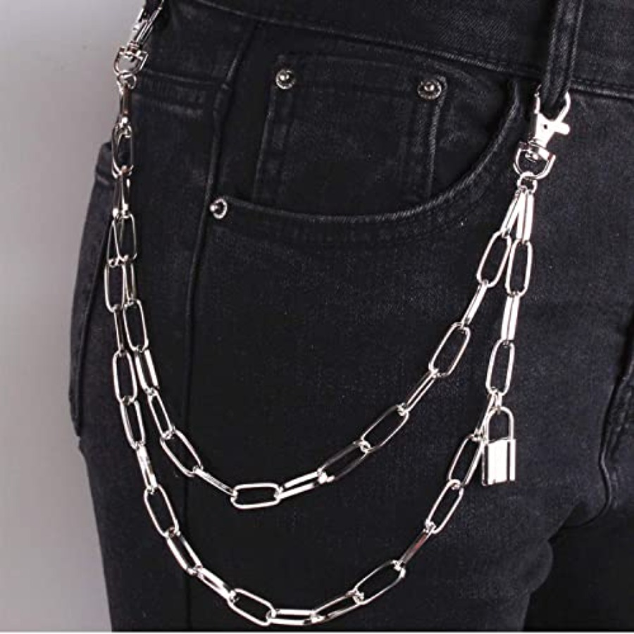6 Pieces Pants Chain Wallet Ch - Jeans Pants Fashion Men ulasan dan harga