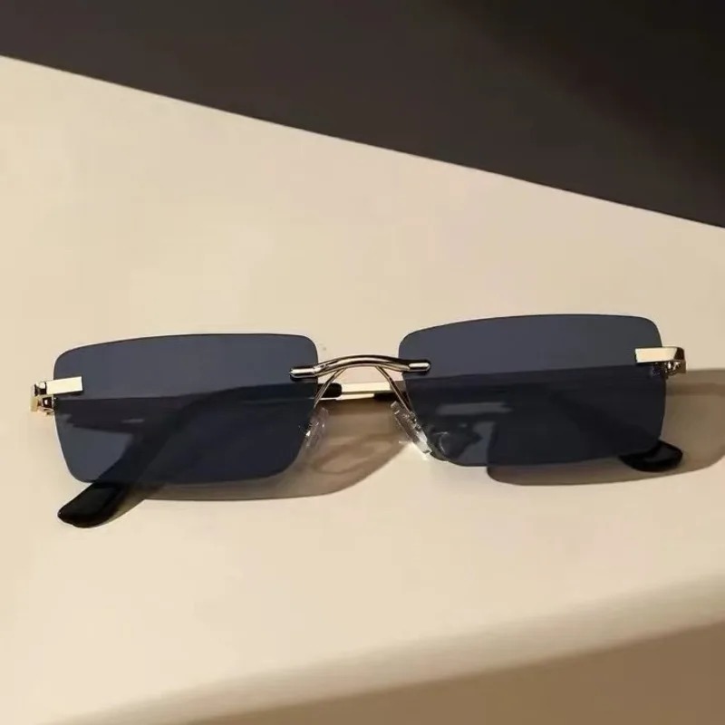 Retro Men Metal Square Rimless - Men'S Fashion Rimless Glasses ulasan dan harga