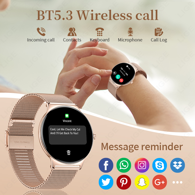 LIGE New Ultra Thin Smart Watc - Men'S Fashion For 30 Year Olds ulasan dan harga