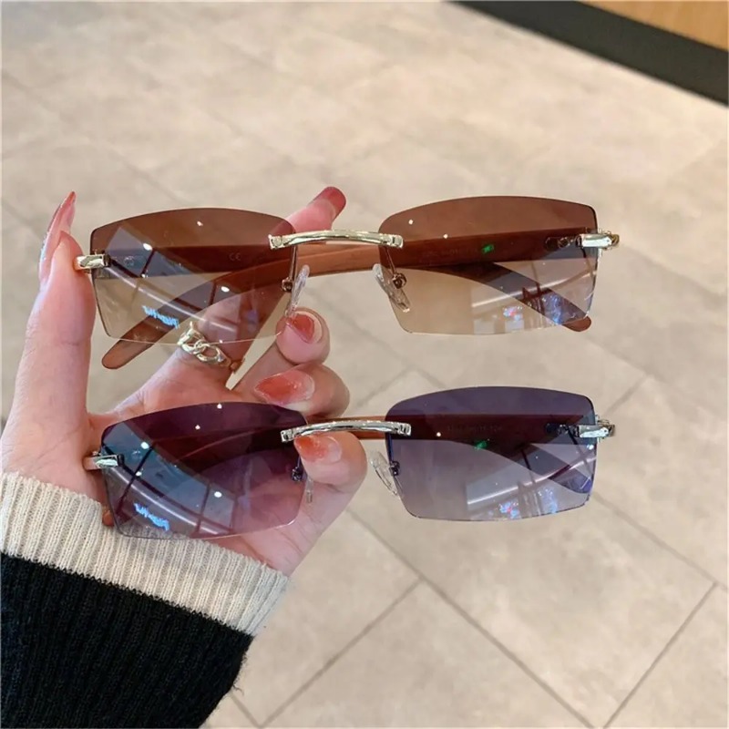 Trendy Punk Sunglasses Rimless - Men'S Fashion Rimless Glasses ulasan dan harga