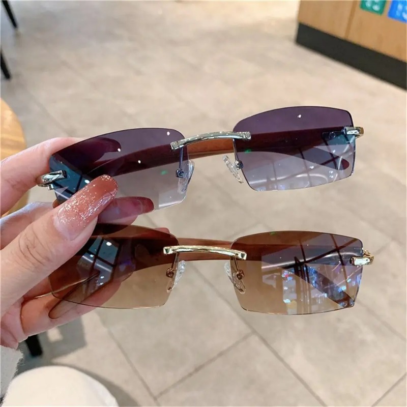 Trendy Punk Sunglasses Rimless - Men'S Fashion Rimless Glasses ulasan dan harga
