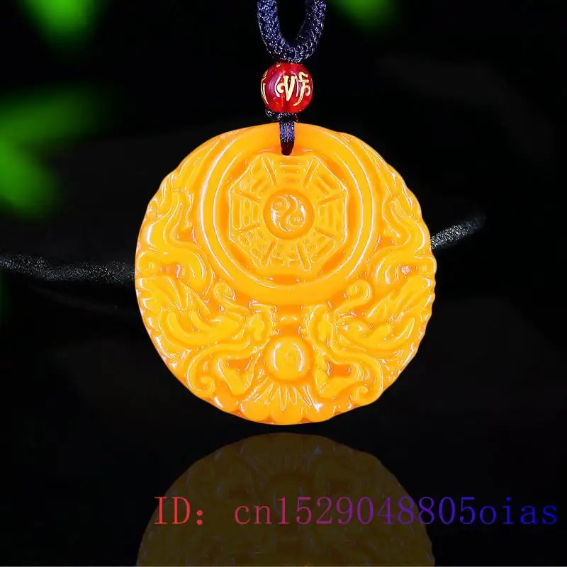 Yellow Jade Dragon Pendant Gif - Yellow Men'S Fashion ulasan dan harga