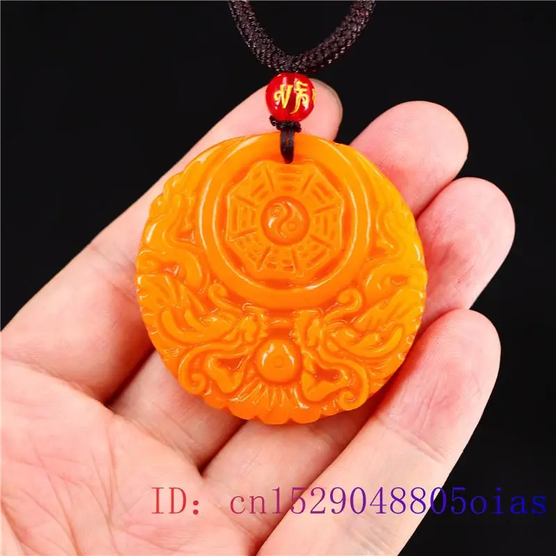 Yellow Jade Dragon Pendant Gif - Yellow Men'S Fashion ulasan dan harga