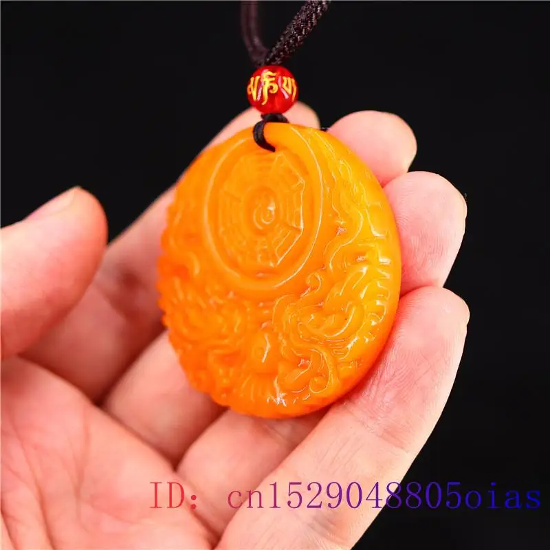 Yellow Jade Dragon Pendant Gif - Yellow Men'S Fashion ulasan dan harga
