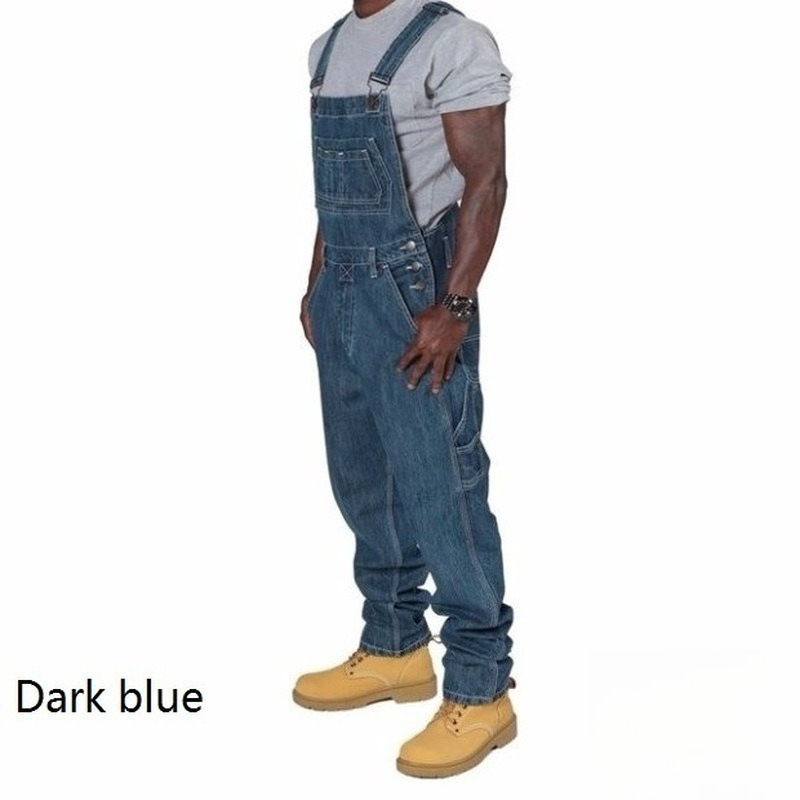Mens Ripped Denim Overalls wit - Men'S Fashion Overalls ulasan dan harga