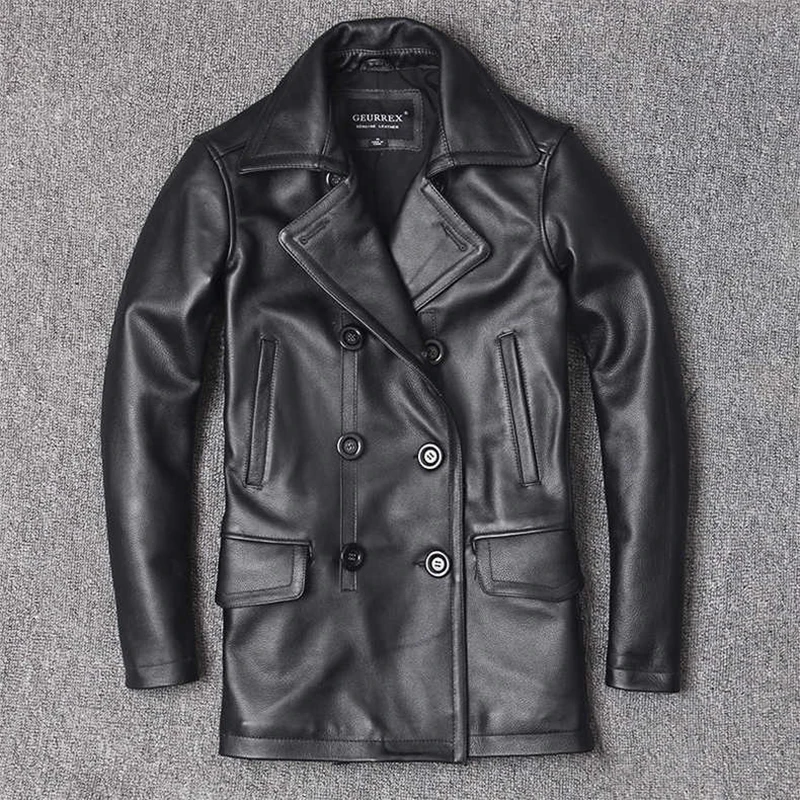 Genuine Leather Jacket Men's T - Men'S Fashion Leather Jacket ulasan dan harga
