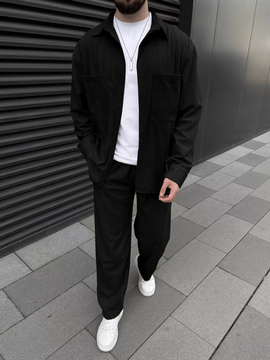 Men's corduroy two-piece outfi - Mens Fashion Wear ulasan dan harga