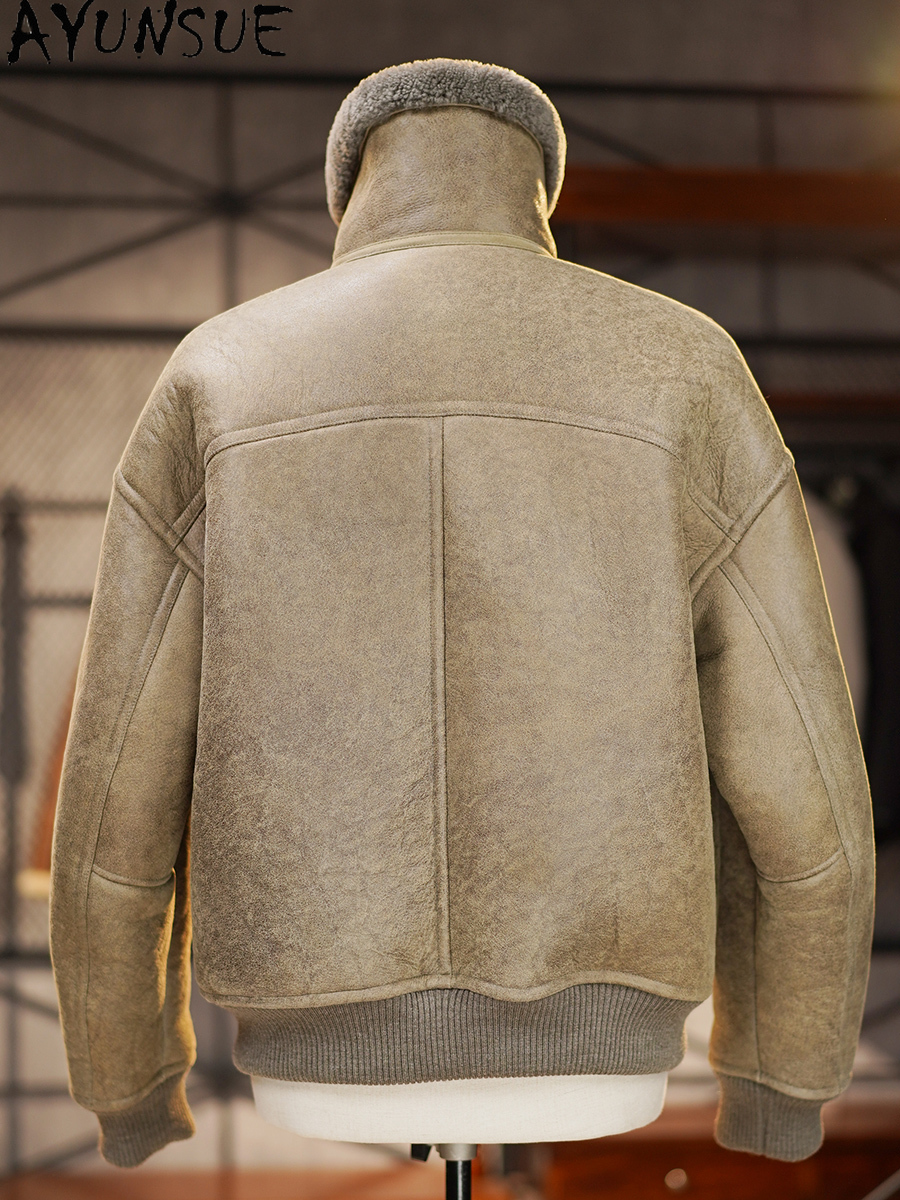 AYUNSUE High-end Natural Fur C - Men'S Fashion Leather Jacket ulasan dan harga