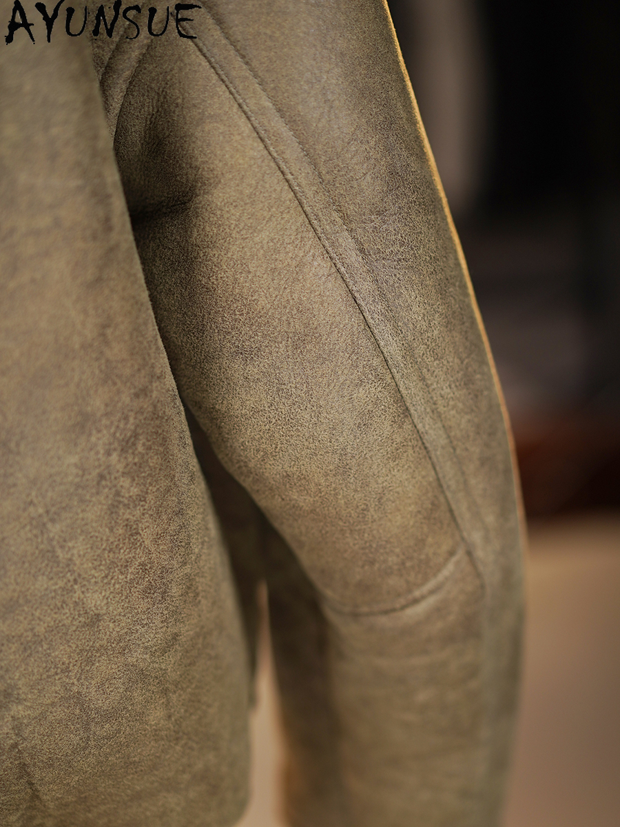 AYUNSUE High-end Natural Fur C - Men'S Fashion Leather Jacket ulasan dan harga