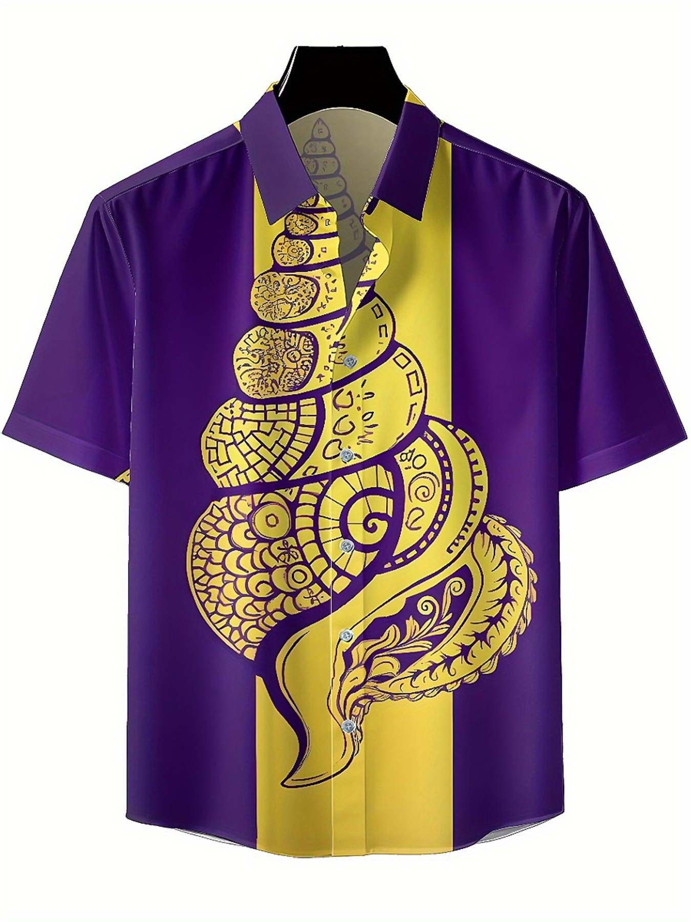 Men's Plus Size Hawaiian Shirt - Yellow Men'S Fashion ulasan dan harga