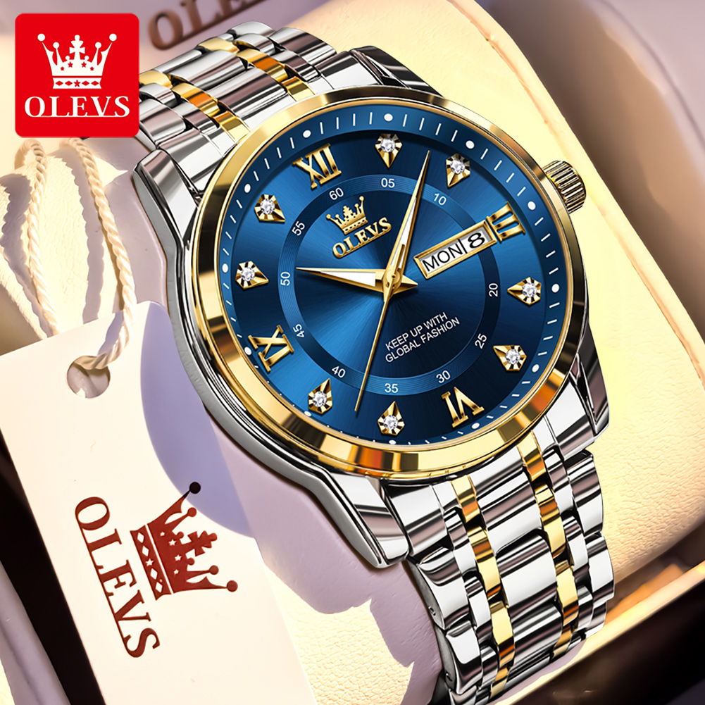 OLEVS Brand Fashion men's watc - Men'S Fashion Luxury Brands ulasan dan harga