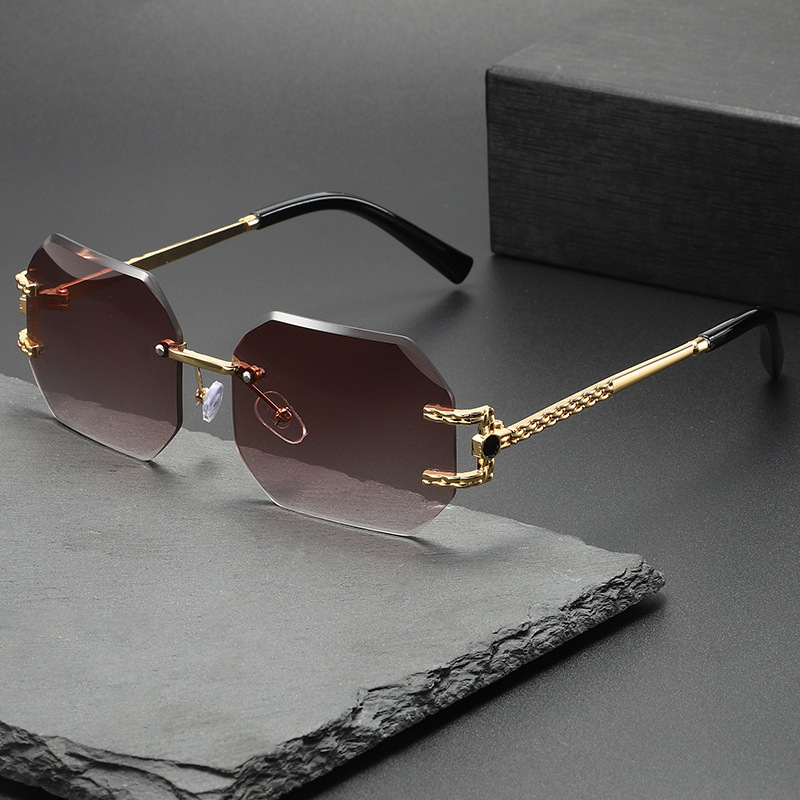 New Small Rectangle Rimless Su - Men'S Fashion Rimless Glasses ulasan dan harga