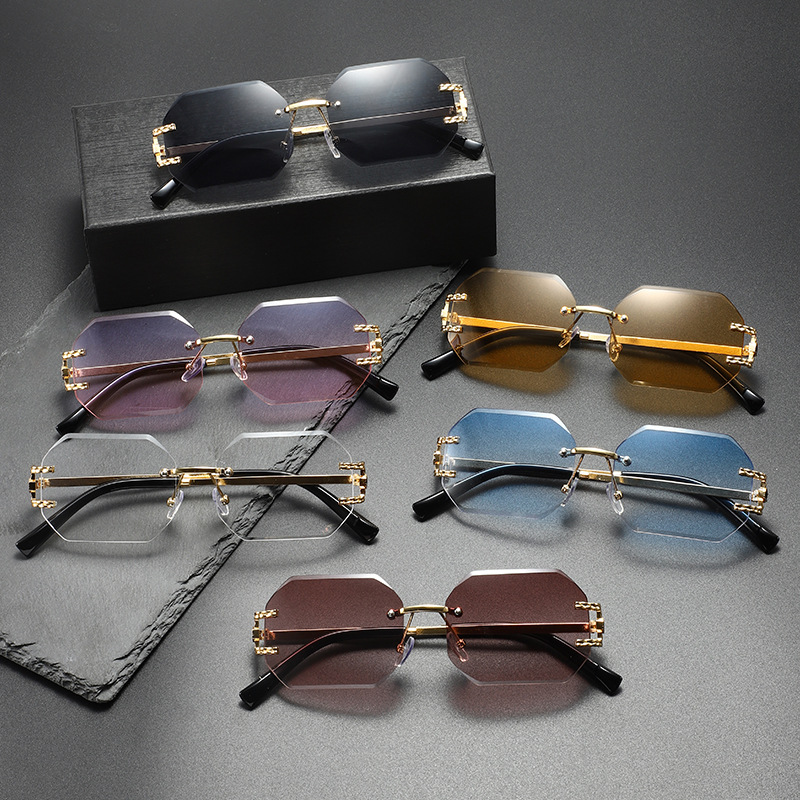 New Small Rectangle Rimless Su - Men'S Fashion Rimless Glasses ulasan dan harga
