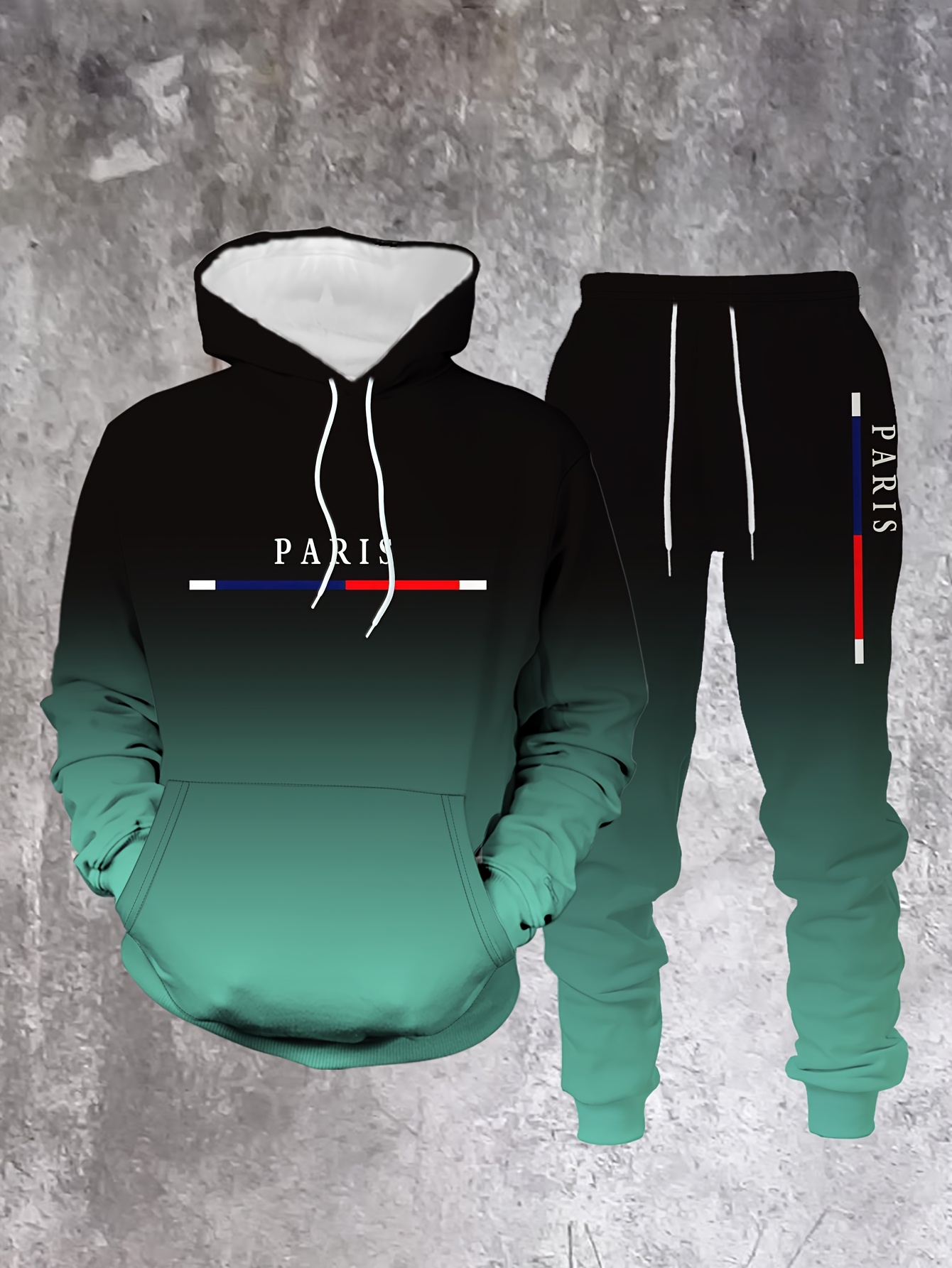 Gradient Color Paris Tracksuit - Paris Fashion Men ulasan dan harga