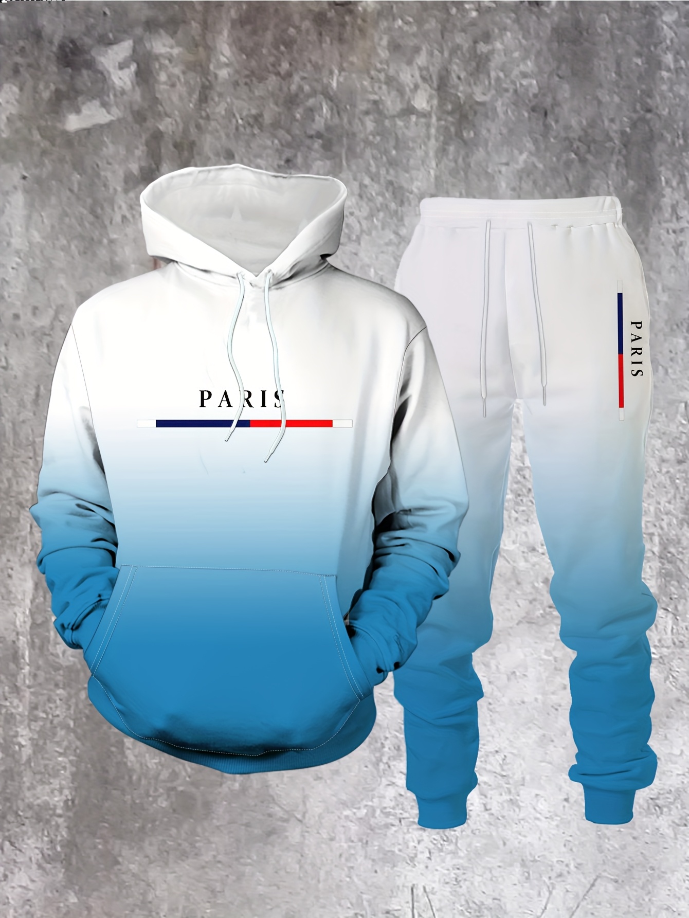 Gradient Color Paris Tracksuit - Paris Fashion Men ulasan dan harga