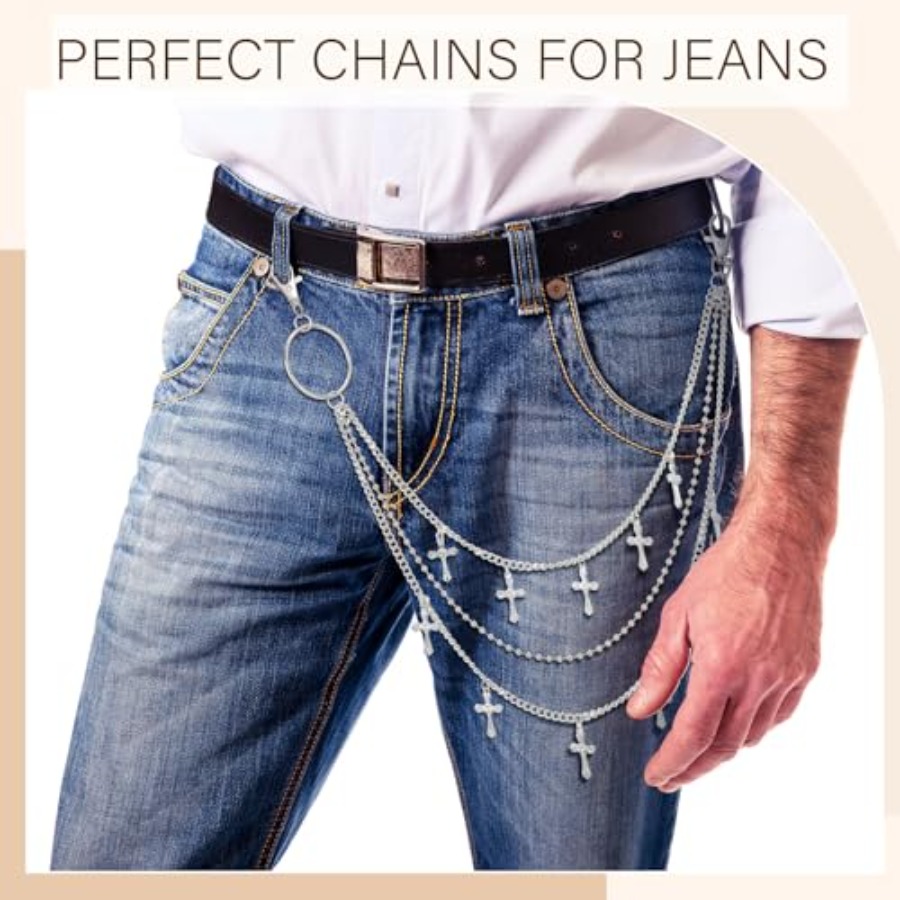 6 Pcs Jeans Chain Belt Waist P - Jeans Pants Fashion Men ulasan dan harga