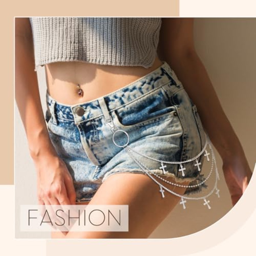 6 Pcs Jeans Chain Belt Waist P - Jeans Pants Fashion Men ulasan dan harga