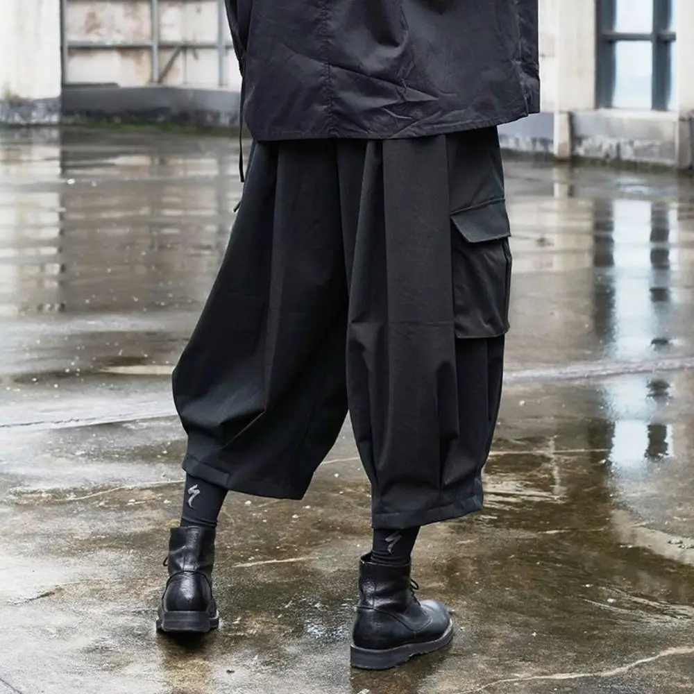 Y2k Tide Niche Dark Black Crop - Men'S Fashion Overalls ulasan dan harga