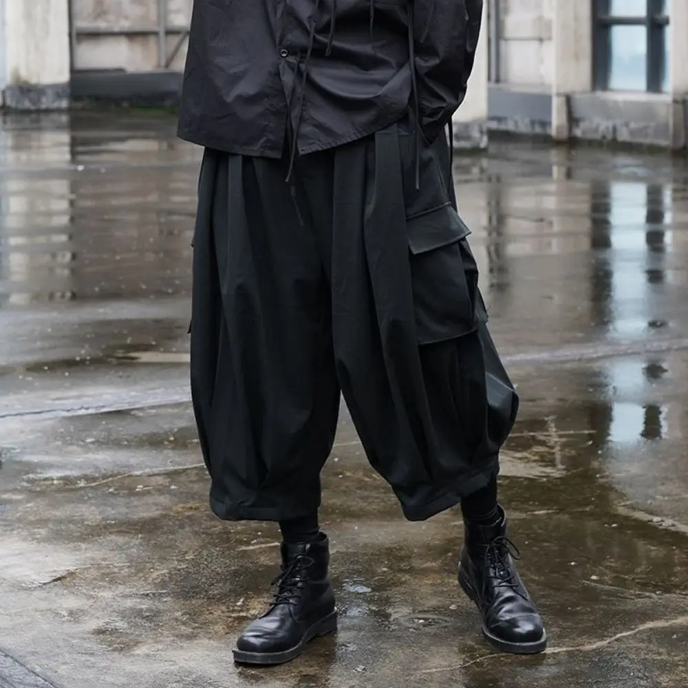 Y2k Tide Niche Dark Black Crop - Men'S Fashion Overalls ulasan dan harga